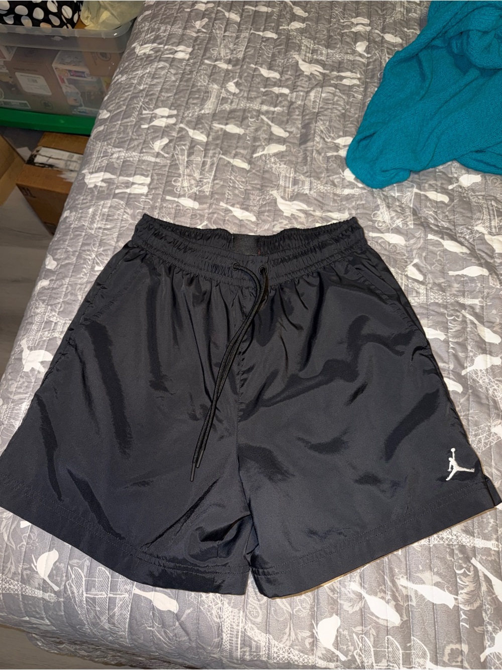 Jordan Black Athletic Shorts with White Jumpman